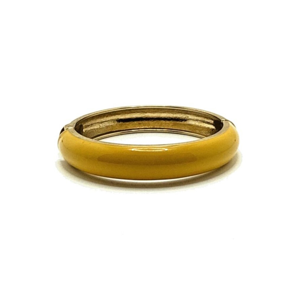 Sequin Nordstom Yellow Enamel Bangle Bracelet Hinged Statement 8.5"
